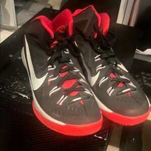 Black and Red High-Top Sneakers